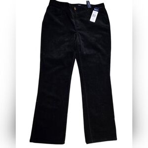 Chaps Women's Slimming Fit Black Corduroy Pants 14P New